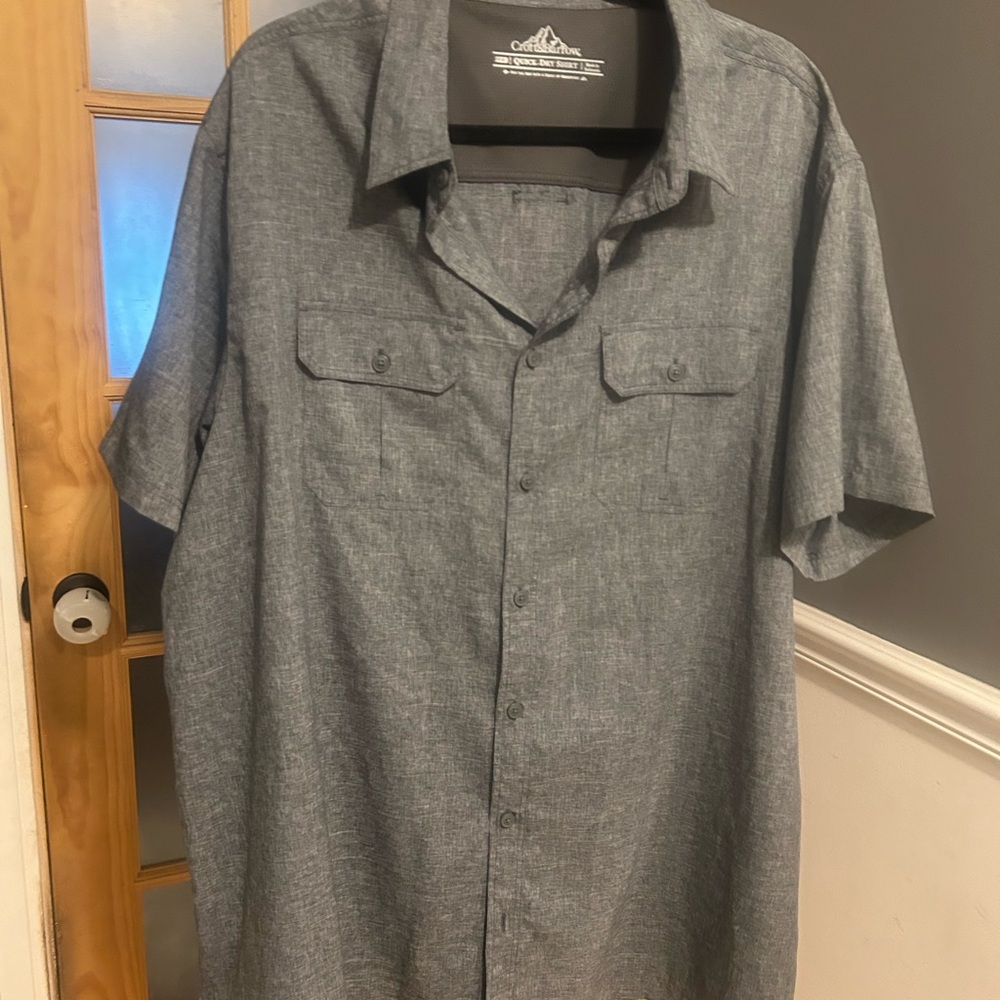 Gray Men's Croft & Barrow Quick Dry Short Sleeve Shirt
